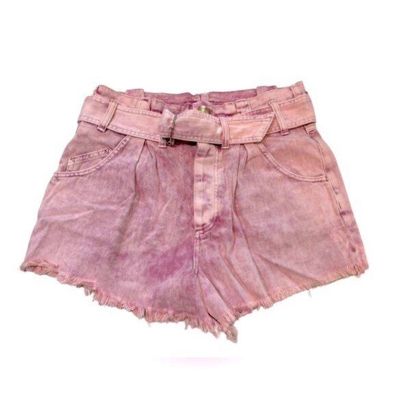 Free People‎ Pink Jean Shorts with Belt Sz Small - Picture 4 of 10